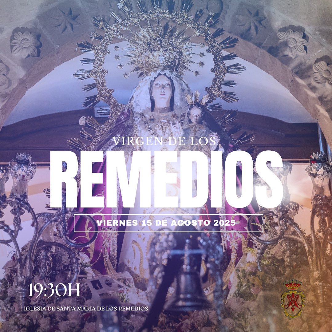 AMRemediosEstep's tweet photo. COMUNICADO OFICIAL| 

Este 15 de agosto, la Agrupación Musical Remedios de Estepona volverá a acompañar como cada año a nuestra Virgen de los Remedios, en su día grande.

No es solo una salida procesional, es la reafirmación de un lazo eterno.

📅 15 de agosto | 📍 Estepona https://t.co/WY8EKqnLuG