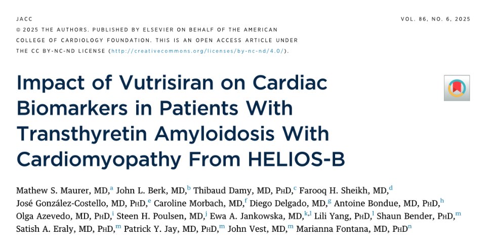 Abdulla A. Damluji, MD, PhD (@drdamluji) on Twitter photo Impact of Vutrisiran on Cardiac Biomarkers in Patients With Transthyretin Amyloidosis With Cardiomyopathy From HELIOS-B: <a href="/JACCJournals/">JACC Journals</a>
😱 Biomarkers and ATTR-CM
👇👇👇 Impact of Vutrisiran on Cardiac Biomarkers in Patients With Transthyretin Amyloidosis With Cardiomyopathy From HELIOS-B: <a href="/JACCJournals/">JACC Journals</a>
😱 Biomarkers and ATTR-CM
👇👇👇