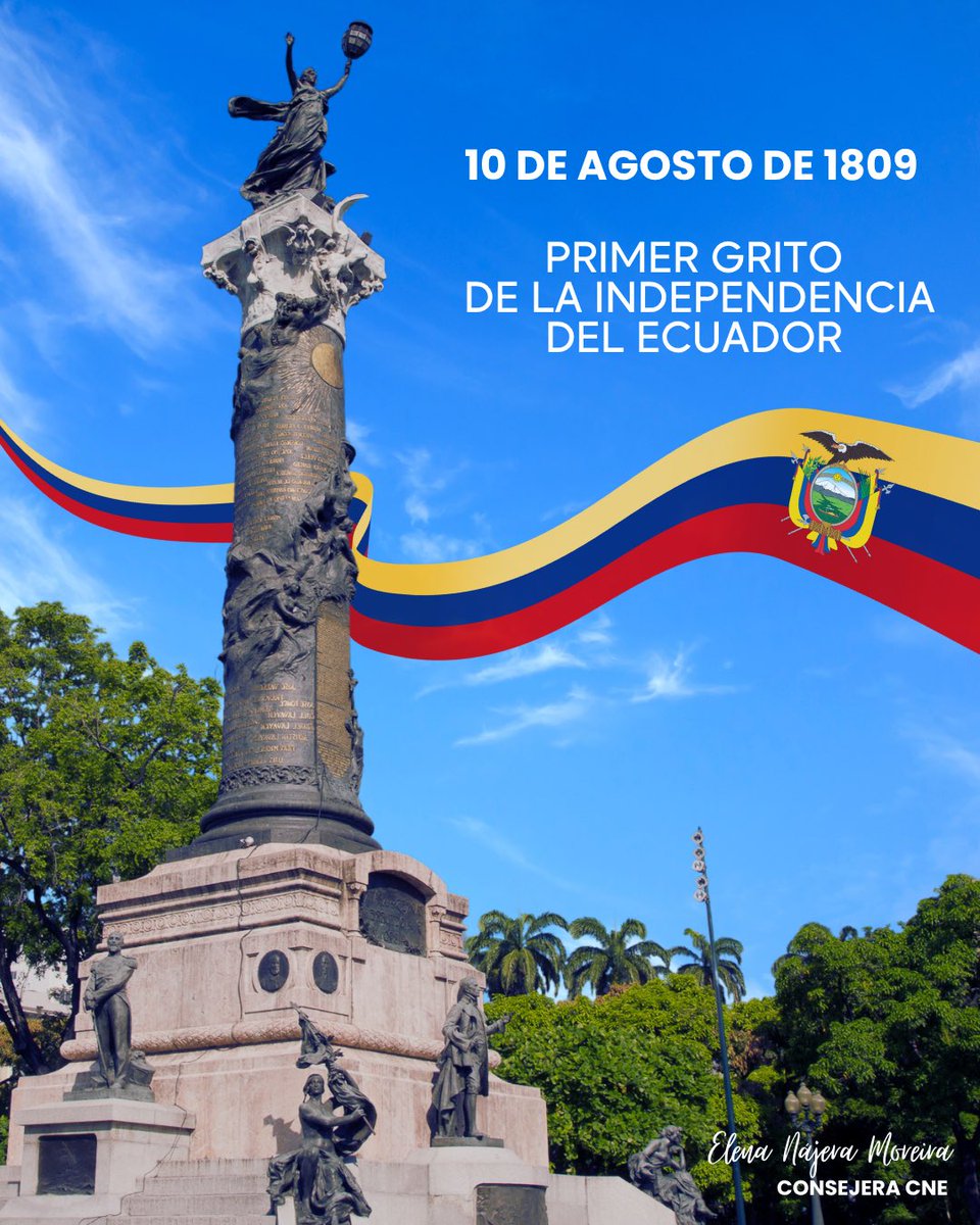 216 años del Primer Grito de la Independencia. La libertad que logramos no puede estar jamás en riesgo. Tenemos que seguir activos, vigilantes de que no sea arrebatada por mesías.

#10DeAgosto #PrimerGritoDeIndependencia 
#El10 
#Hace216
#Ecuador