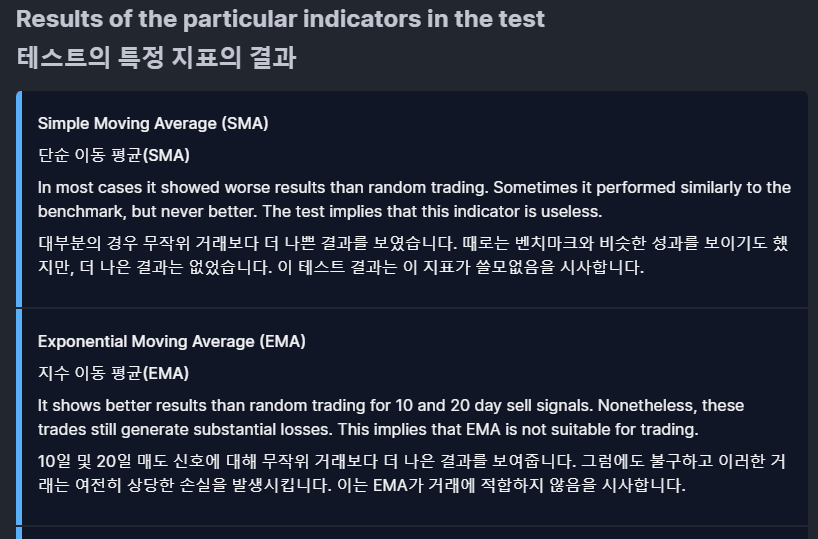 babybluecream's tweet photo. 코리안답게 바로 결론

Best 3 Indicators (롱 포지션 기준)

1/ RSI (Relative Strength Index)
테스트 중 가장 좋은 성과
추천 설정: 14, 20/80
높은 수익 가능성 입증
단점: 공매도 5일 이상은 비효율적

2/ RMI (Relative Momentum Index)
추천 설정: (20, 3) 20/80
롱 포지션 수익성 우수
단점: 숏 포지션 수익성 없음

3/ MFI (Money Flow Index)
추천 설정: (28) 20/80, (50) 20/80
모든 기간 롱 포지션에서 벤치마크를 크게 상회
단점: 숏 포지션에서 손실 발생

📌 추가로 롱 포지션에서 안정적인 성과를 낸 지표

Ultimate Oscillator (설정 (7,14,28) 20/80 또는 25/75)

ADX (ADX(14) ≥ 40)

출처 https://t.co/jNMCKfZOPP