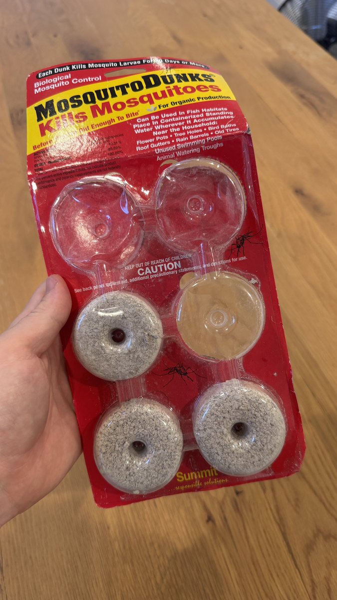 nateliason's tweet image. I feel like I was robbed. 

I’ve spent thousands on mosquito treatments for our yard over the years.

Never made any noticeable difference.

Bought these, and within a couple weeks, the mosquitos are down probably 90%.

Maybe my best purchase under $100 ever.