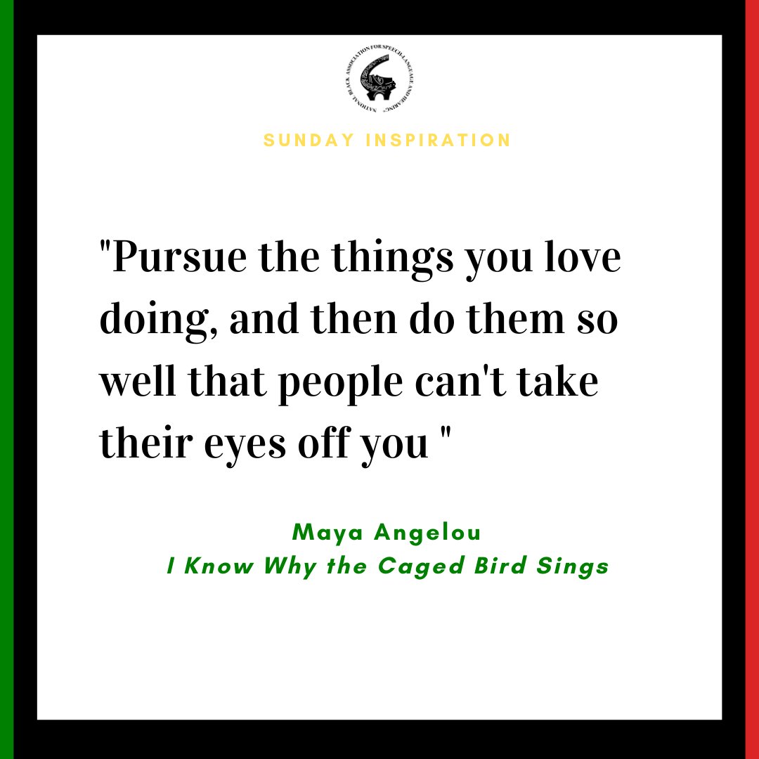 Here is some Sunday inspiration ✨ 
May your day be filled with peace, gratitude, and purpose. ❤️🖤💚💛

#NBASLH #NBASLHleads  #BlackSLP #BlackAud #speechpathologist #audiologist #SLP2b #Aud2b #Asha #nationalnsshla