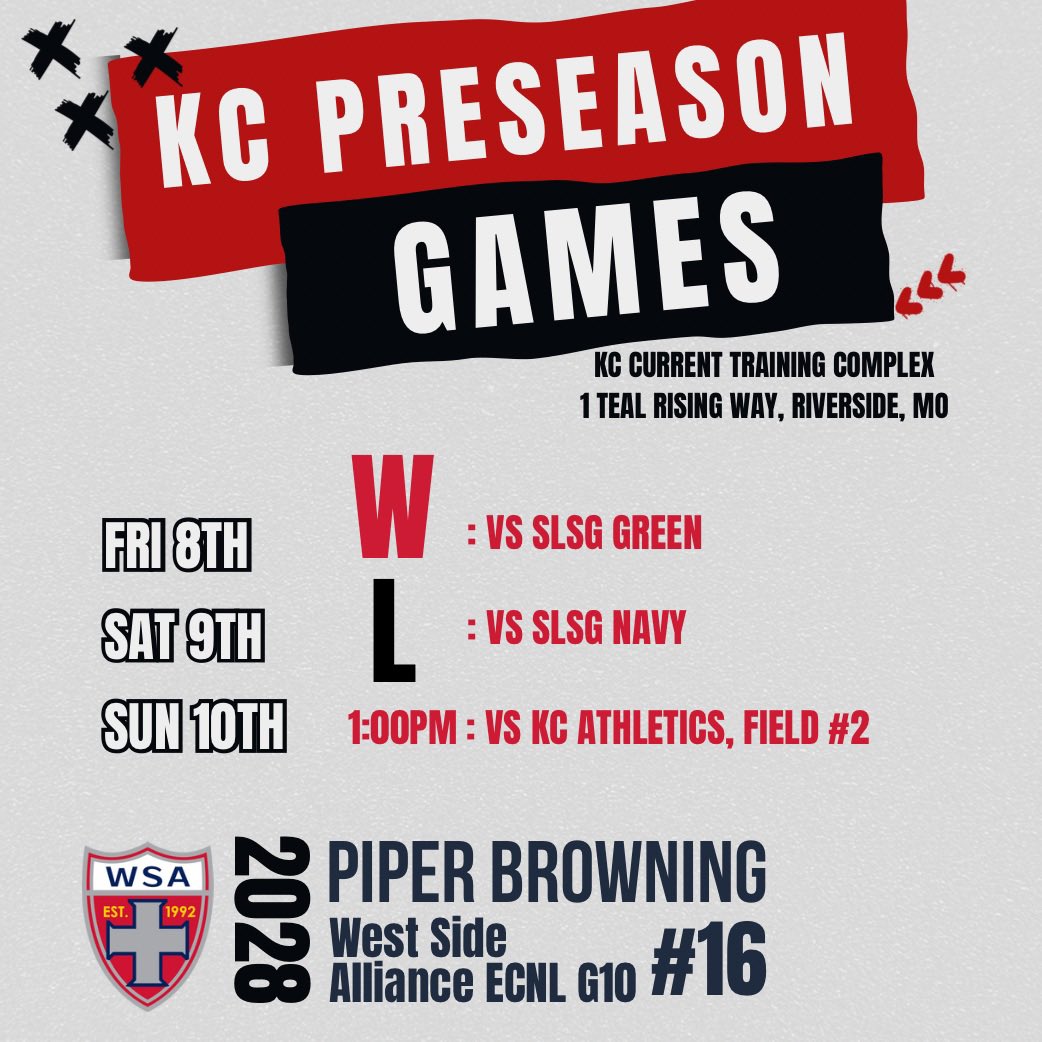 PiperBrowning2028 (@piper__browning) on Twitter photo All rested up and ready to compete. Since there’s rain in the area, note new game time at 1:00pm. See you there!! <a href="/ImYouthSoccer/">ECNL/GA/Recruiting/College Soccer</a> <a href="/TopDrawerSoccer/">TopDrawerSoccer</a> <a href="/ussoccer/">U.S. Soccer</a> <a href="/SoccerWSA/">WSA Soccer Club</a> <a href="/ECNLgirls/">ECNL Girls</a> All rested up and ready to compete. Since there’s rain in the area, note new game time at 1:00pm. See you there!! <a href="/ImYouthSoccer/">ECNL/GA/Recruiting/College Soccer</a> <a href="/TopDrawerSoccer/">TopDrawerSoccer</a> <a href="/ussoccer/">U.S. Soccer</a> <a href="/SoccerWSA/">WSA Soccer Club</a> <a href="/ECNLgirls/">ECNL Girls</a>