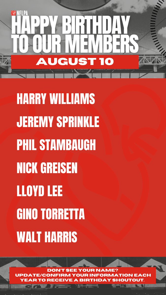 We wish you all the best on your day! @williamsjrharry <a href="/sprinkle_memane/">Jeremy Sprinkle</a> <a href="/philipstambaugh/">Philip Stambaugh 🇺🇸</a> <a href="/nickgreisen/">Nick Greisen</a> <a href="/LloydLee02/">Lloyd Lee, CFP®, CEPA®</a> <a href="/GinoTorretta/">Gino Torretta</a> @Waltharrisnfl