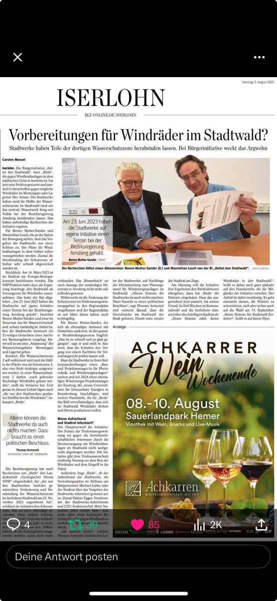 MeinhardSauer's tweet photo. Für den #Windwahn wird Natur, Fauna u Flora geopfert! Touristikregionen dauerhaft zerstört! Menschen krank gemacht!
Ideologischer, fast religiöser Wahn, selbst mitten in Städten und das , obwohl max Zubau bei Flaute 0x0=0 ergibt, für Linksgrüne natürlich rechtes Geschwurbel https://t.co/NZRrq4WvVc