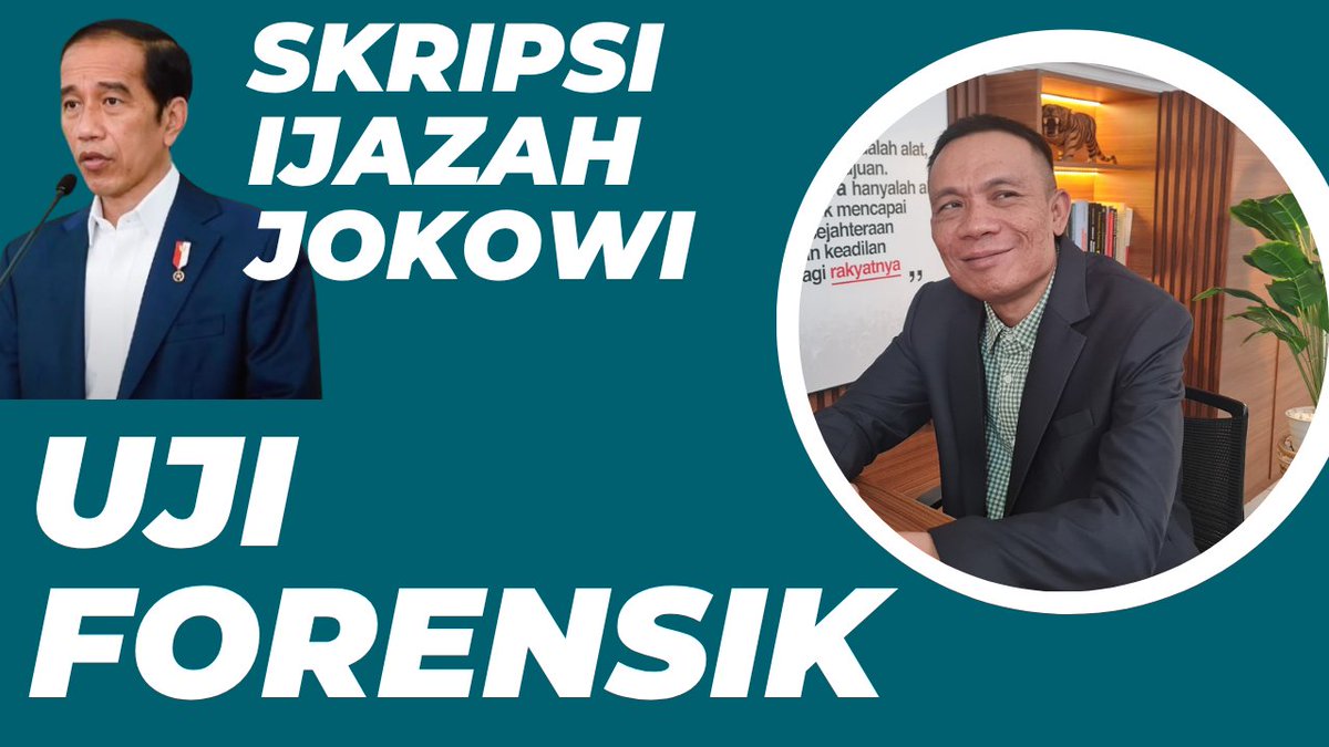 Rismon Hasiholan Sianipar (@sianiparrismon) on Twitter photo UJI FORENSIK SKRIPSI DAN IJAZAH JOKOWI! BUKU 500 HALAMAN AKAN TERBIT SEGERA!!!
youtu.be/PGP_H4PTroc UJI FORENSIK SKRIPSI DAN IJAZAH JOKOWI! BUKU 500 HALAMAN AKAN TERBIT SEGERA!!!
youtu.be/PGP_H4PTroc