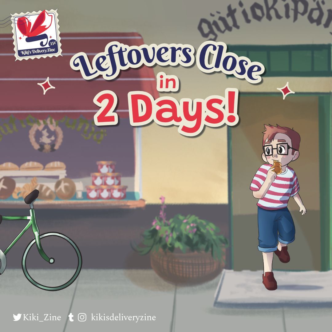 🎀Leftovers Close - 2 Days! 🎀

Every purchase means a little bit more funding for our charity of choice. Let's see what we can do with these last 2 days! 

🎀Storelink: kikisdeliveryzine.bigcartel.com 

#kikisdeliveryservice #studioghibli #fanzine #kikizine #ghiblizine