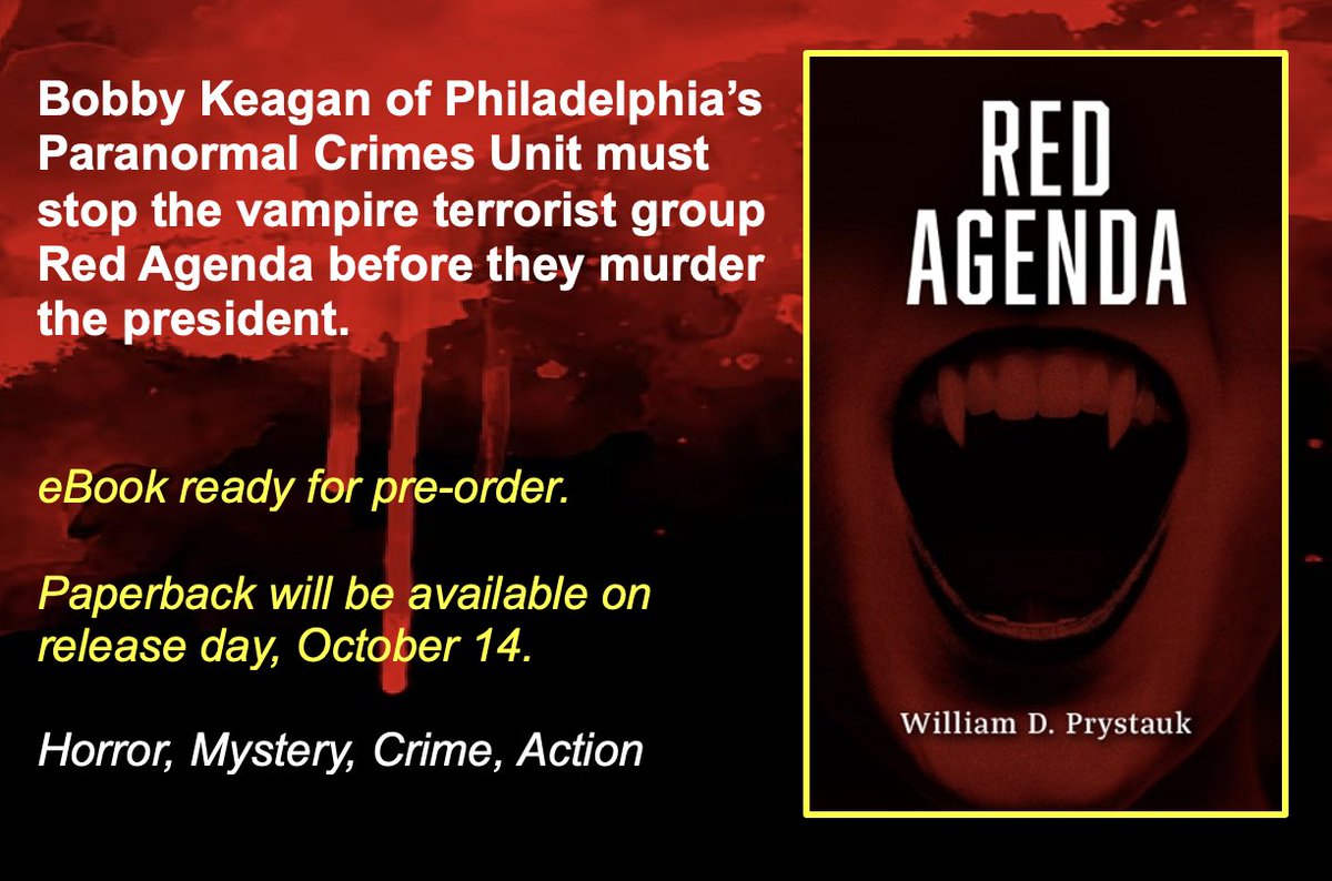 crashpalace (@crashpalace) on Twitter photo <a href="/JNeugin68963/">jennifer neugin</a> Thanks, <a href="/JNeugin68963/">jennifer neugin</a>!
Pre-Order the #Vampire #horror novel, RED AGENDA!
Find the #eBook here: shorturl.at/1La38
Release date: October 14.
#preorder #NewBookAlert #horrorbooks #RedAgenda <a href="/JNeugin68963/">jennifer neugin</a> Thanks, <a href="/JNeugin68963/">jennifer neugin</a>!
Pre-Order the #Vampire #horror novel, RED AGENDA!
Find the #eBook here: shorturl.at/1La38
Release date: October 14.
#preorder #NewBookAlert #horrorbooks #RedAgenda