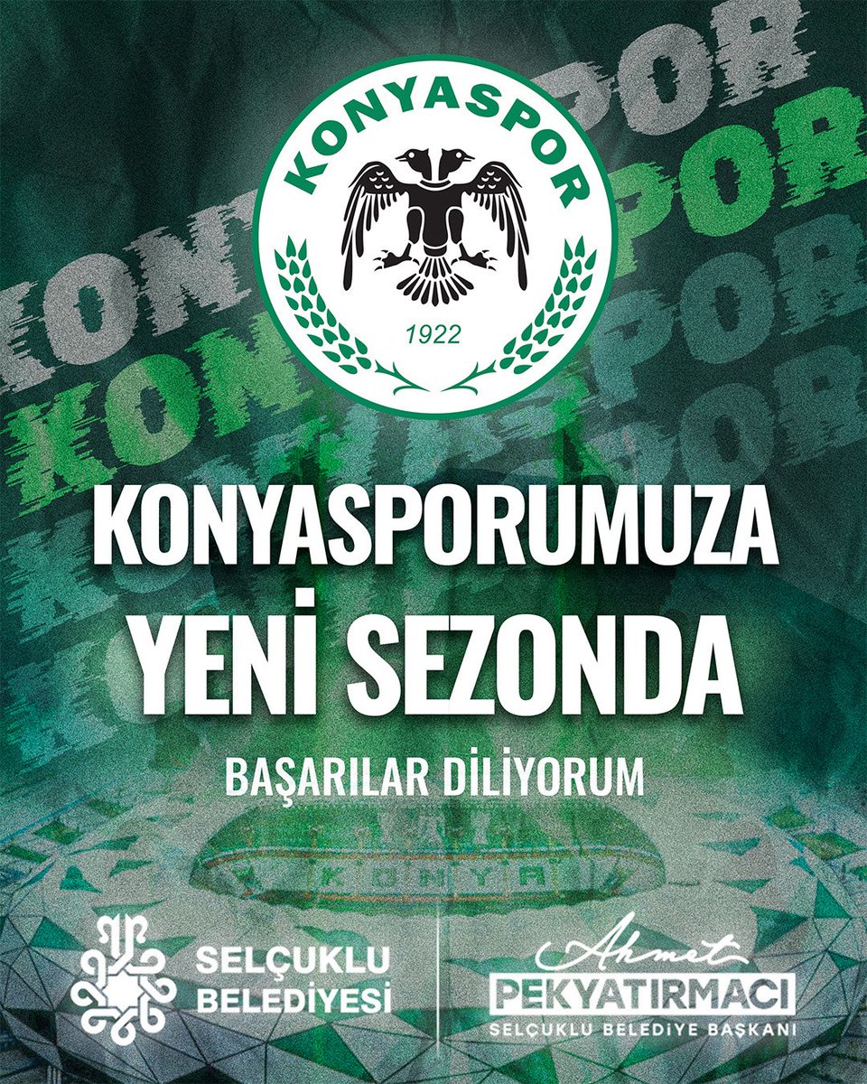 Ahmet Pekyatırmacı (@a_pekyatirmaci) on Twitter photo 2025-26 Süper Lig’de sezonun ilk maçına çıkacak olan Anadolu Kartalı Konyasporumuza başarılar diliyorum. 🦅
Bu akşam Eyüpspor deplasmanından galibiyetle dönmek temennisiyle..
| <a href="/konyaspor/">TÜMOSAN Konyaspor</a>
#Konyaspor 💚🤍 #EYPvKNY 2025-26 Süper Lig’de sezonun ilk maçına çıkacak olan Anadolu Kartalı Konyasporumuza başarılar diliyorum. 🦅
Bu akşam Eyüpspor deplasmanından galibiyetle dönmek temennisiyle..
| <a href="/konyaspor/">TÜMOSAN Konyaspor</a>
#Konyaspor 💚🤍 #EYPvKNY