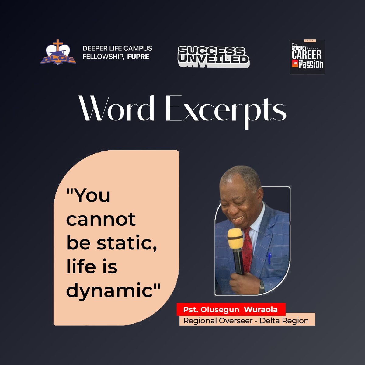 dlcffupre's tweet photo. 𝐏𝐨𝐰𝐞𝐫𝐟𝐮𝐥 𝐬𝐞𝐬𝐬𝐢𝐨𝐧 𝐛𝐲 𝐏𝐬𝐭. 𝐎𝐥𝐮𝐬𝐞𝐠𝐮𝐧 𝐖𝐮𝐫𝐚𝐨𝐥𝐚

around Career and Passion. 
#dlcffupre
#sundayworshipservice https://t.co/3waxSJl4z6