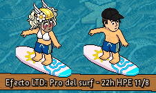 🏄‍♂️ ¡Ya hay fecha de venta del efecto LTD de este mes: Pro del surf!

🔜 El próximo lunes 11 de agosto a las 22h HPE.

👫 No es conjunto; los templarios obtendrán el de la derecha y las templarias el de la izquierda.
