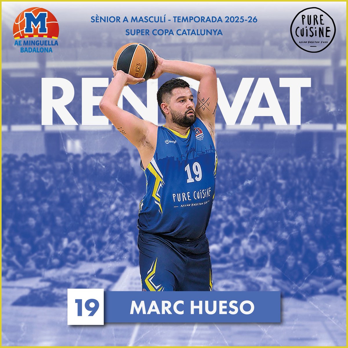 🚨✅ MARC HUESO - RENOVAT

Comencem les renovacions de jugadors amb en Hueso, el veterà perfecte per a l’equip. 
Jugador interior de luxe que ens seguirà donant assistències i el seu triple frontal que no pot fallar. 

Contents de poder comptar amb tu un any més! 

Som-hi Hueso!