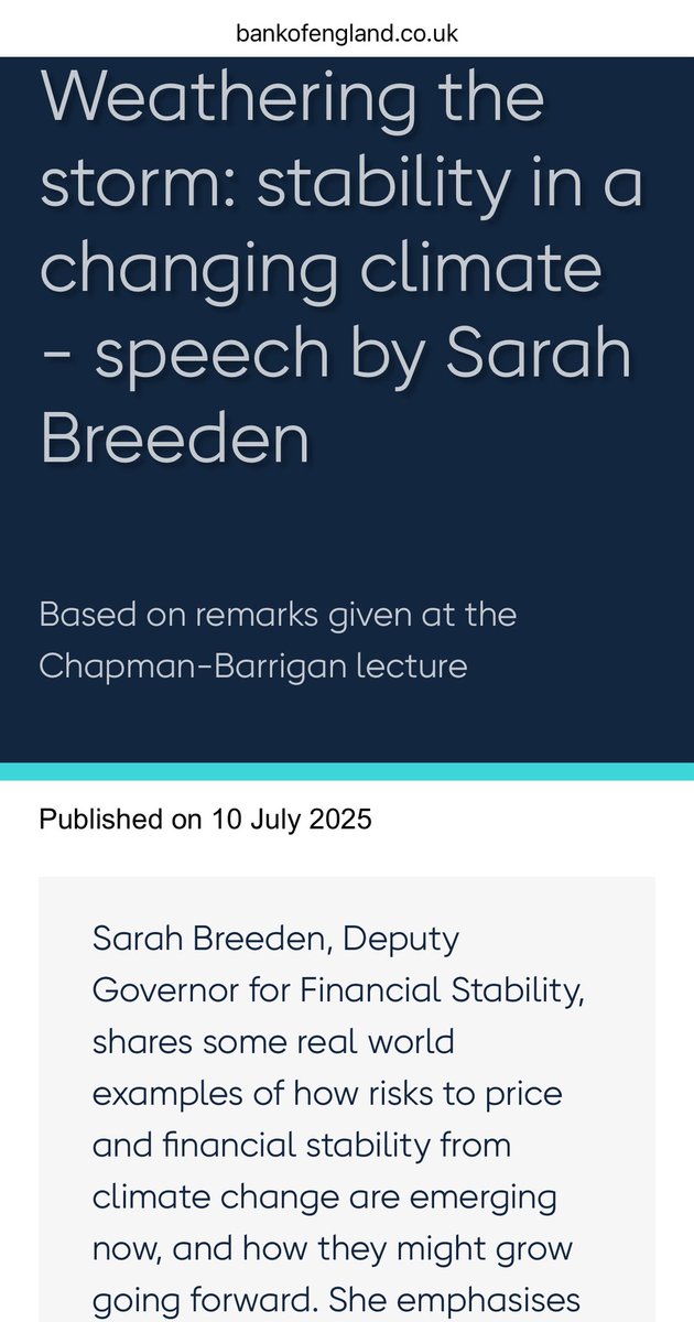 This month, the <a href="/bankofengland/">Bank of England</a> warned that climate change endangers households and businesses globally, and so endangers the financial system.