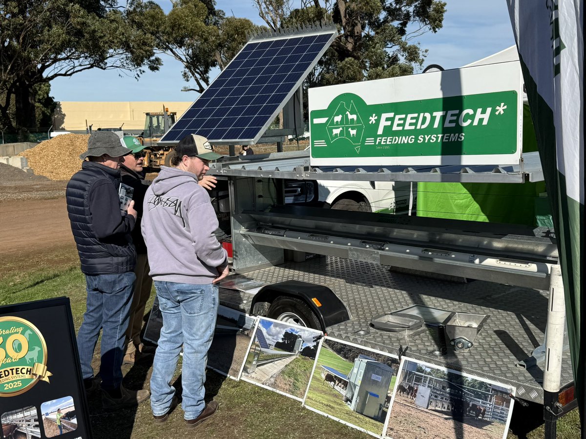 What a fantastic first day at Sheepvention 2025!
We’re all set and ready to go for Day Two—the final day of this iconic event.

Come and find us at Site 255 and catch up with Tim and David. We’d love to chat about all things Feedtech—from our Auto Feeders and Batching Systems.
