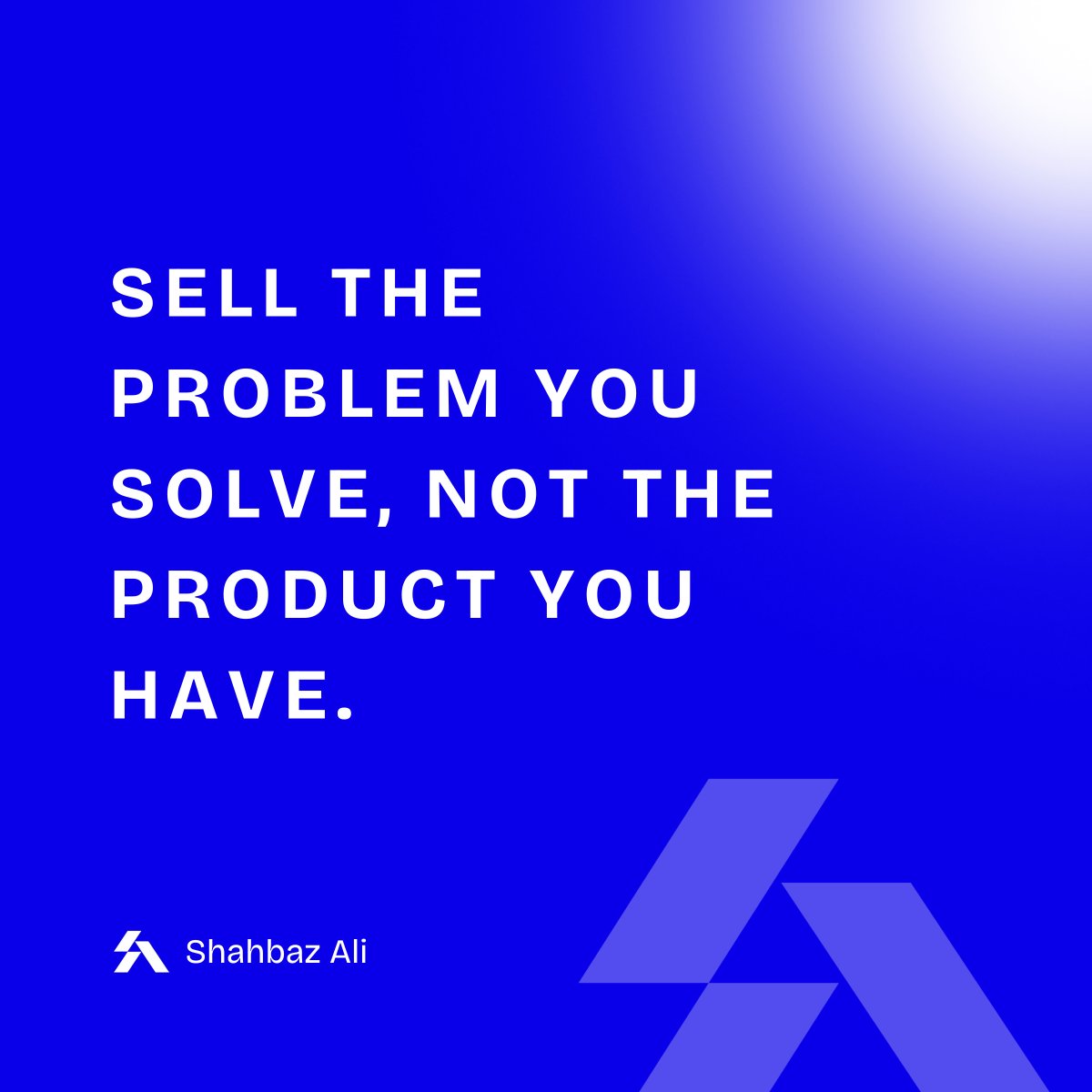 ShahbazAliLive's tweet photo. Most of the businesses talk about their product, but that’s not what people care about.
What they want to know is "How will this solve my problem?" 📷
Because when you solve a problem, you don’t just make a sale, you build trust.

#ProblemSolvingFirst #ShahbazAli #Entrepreneur https://t.co/HMe2kUBpg4