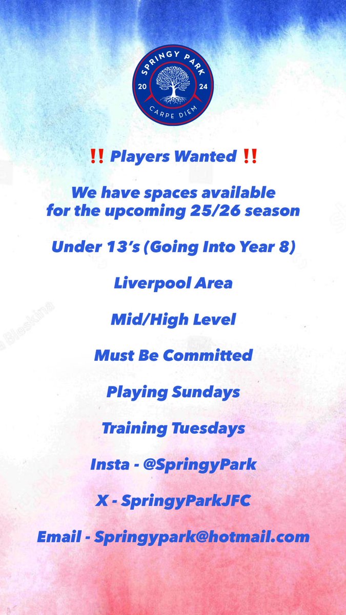 Springy Park U13’s (25/26) tweet media