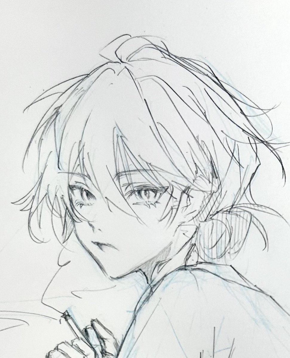 kasaya0425's tweet photo. アナログとデジタルで顔の描き方変わっちゃうの何…？ https://t.co/bL6xWzewFU