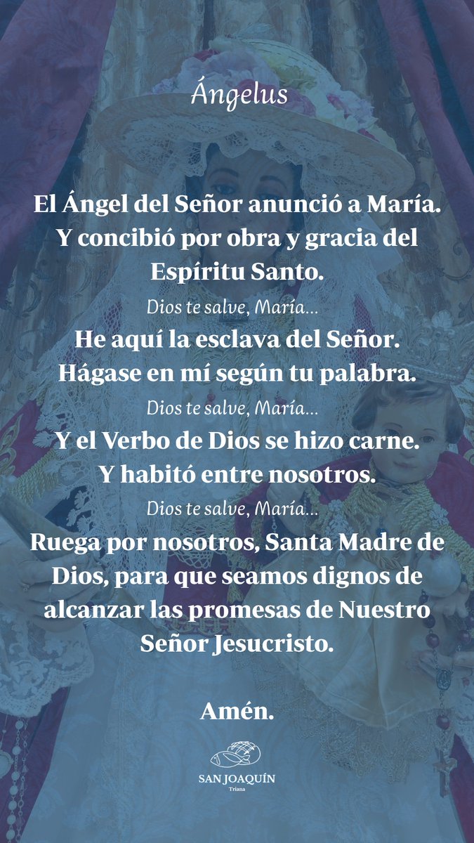 #ÁNGELUS | XVIII Domingo del Tiempo Ordinario

¡María Stma. de Gracia y Paz! Ruega por nosotros.

📲 #SanJoaquínSVQ #GraciaYPaz25