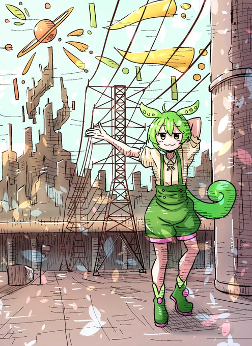 去年の8月に描いたずんだもん