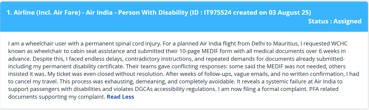 JainAdeep's tweet photo. As a disabled passenger, to get a WCHC status on my ticket, I was put through the bureaucratic, broken process which went in circles with Air India. They made me run to their offices, fill 10+ page forms and get them signed by my Doctors. As a PwD their process is unacceptable. https://t.co/ggojKT3YEr