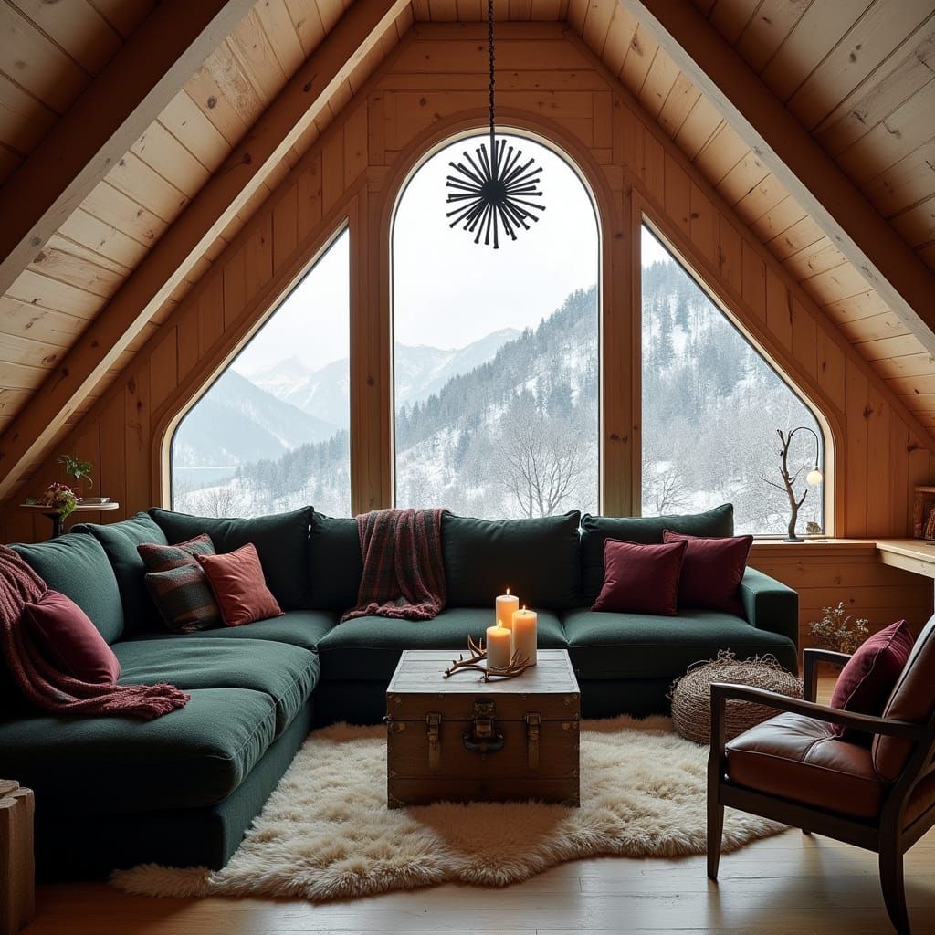 enchantedho's tweet photo. 🕯 Alpine Hygge Lounge
This cozy chalet interior blends Nordic hygge with alpine views—think timber cladding, warm textiles, and candlelight for ultimate winter serenity. ❄️
Tag someone who’d love to curl up here!
#ScandinavianStyle #InteriorDesign https://t.co/YPy43znF4Q
