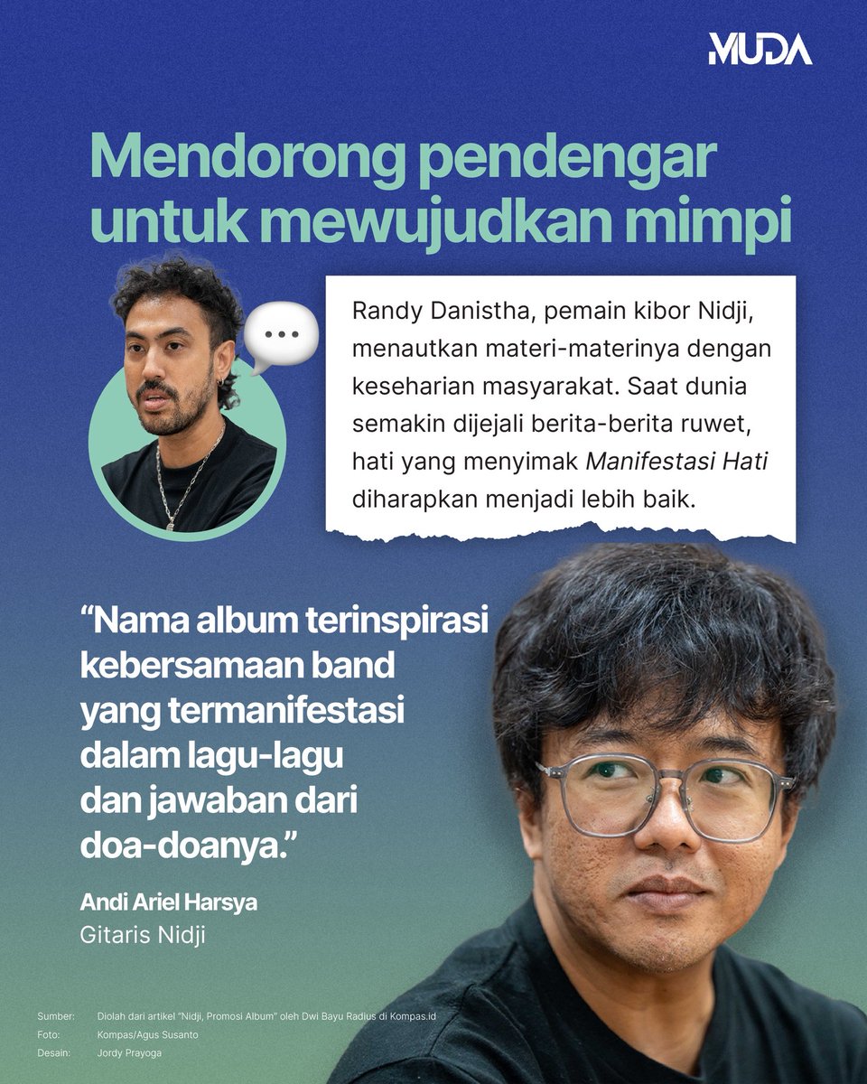 kompasmuda's tweet photo. Album “Manifestasi Hati” diharapkan bisa jadi “oase” di tengah keriuhan berita-berita menjejali dunia. Nidji berharap setiap hati yang menyimak ”Manifestasi Hati” bisa merasa lebih baik. 🫶🏻

#InfoMuda #AdadiKompas #Nidji #ManifestasiHati

🔗 https://t.co/ig8fPPL0rT https://t.co/QzeCr0sgi7