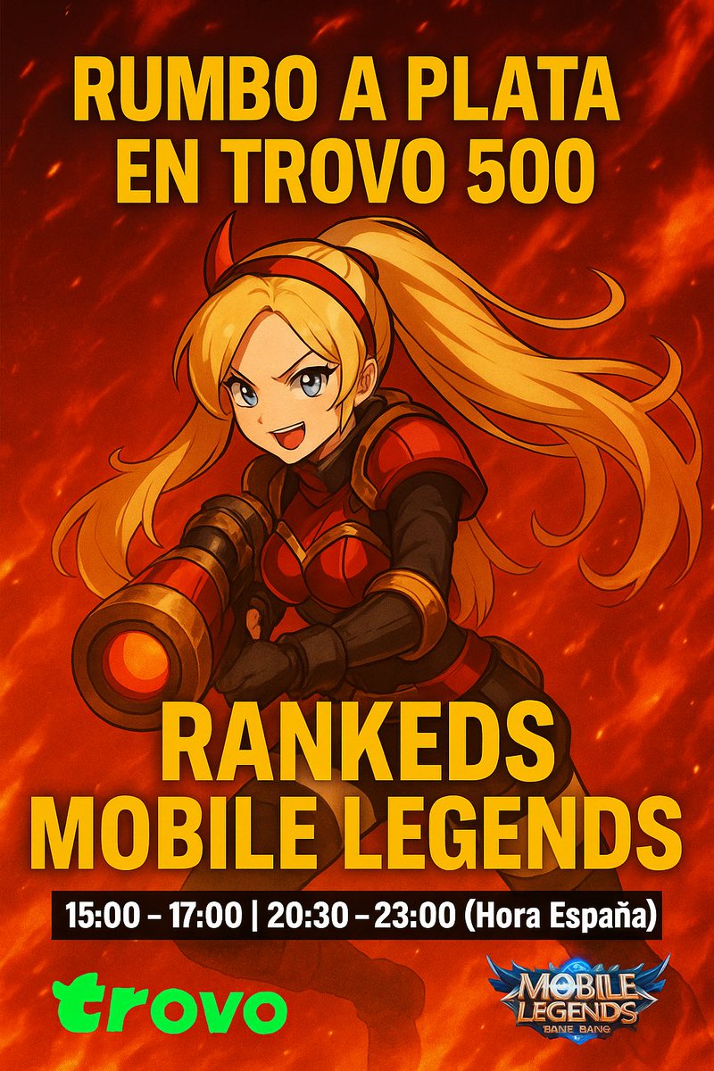 🎮 Directos diarios de Mobile Legends en Trovo
🕒 15:00–17:00 | 20:30–23:00 (España)
🔥 Solo rankeds. Jugadas agresivas y comunidad activa.

🟢 Sígueme 👉 trovo.live/Anjana87
#MobileLegends #Trovo #Anjana87