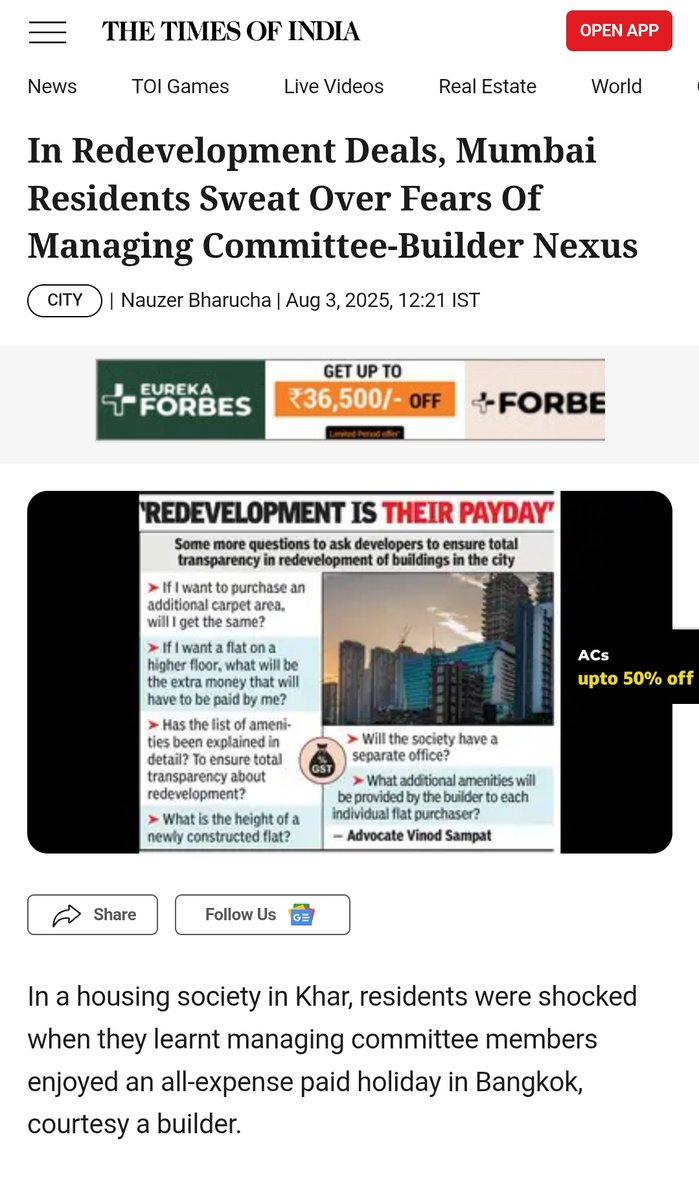 VasaiVirarForum's tweet photo. In Maharashtra, #HousingSociety #redevelopments have become a hotbed of next-level #corruption, shady builder-committee nexus, zero transparency & members kept in the dark. #Cooperation Ministry should come up with strict laws urgently addressing the corruption in #redevelopment https://t.co/6PBNilhtBj