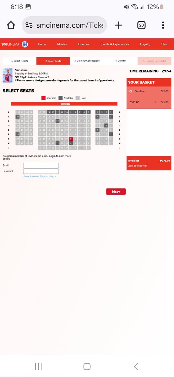 Yanaamari1's tweet photo. SM City Fairview 8pm Aug 3 almost sold out
#Sunshine
#SMCinemas https://t.co/dqwzTfAICn