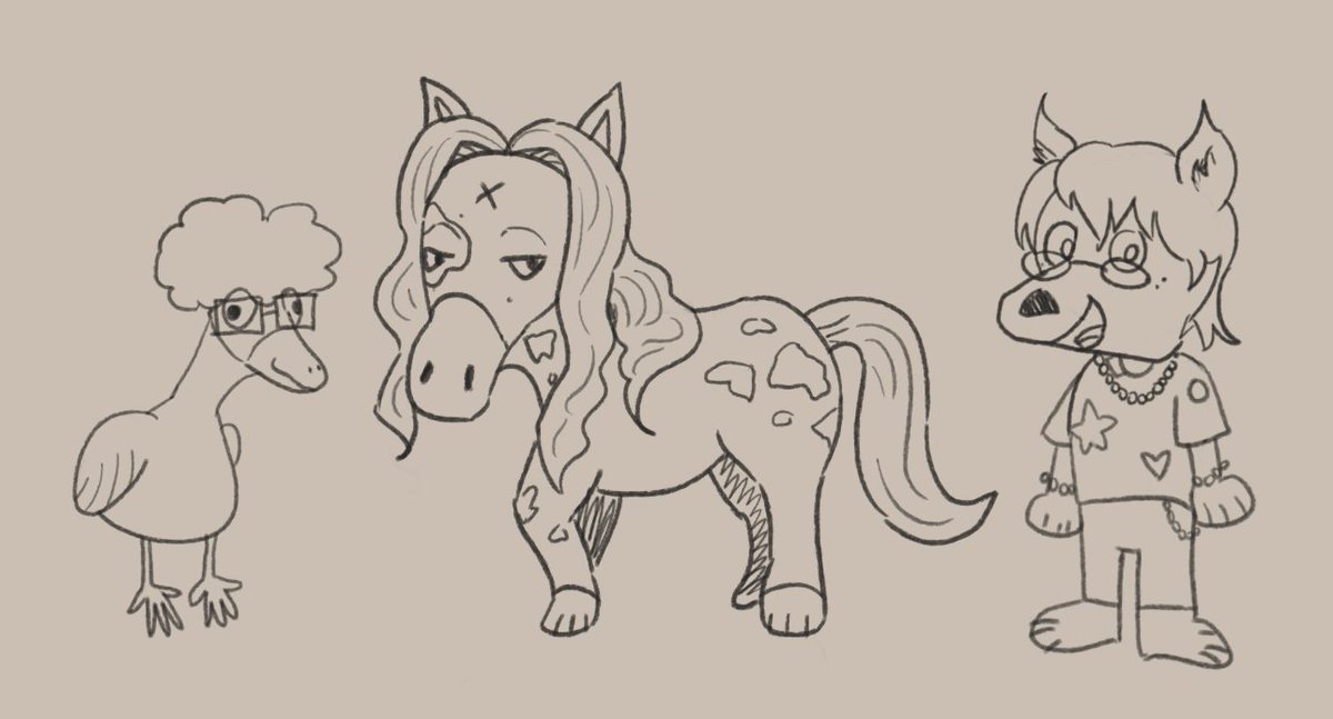 drew my friends and I as animals... its so ugly its almost beautiful again