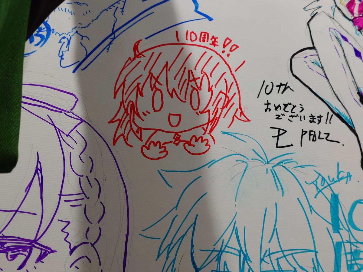 実は会場のフラッグに描きました 
