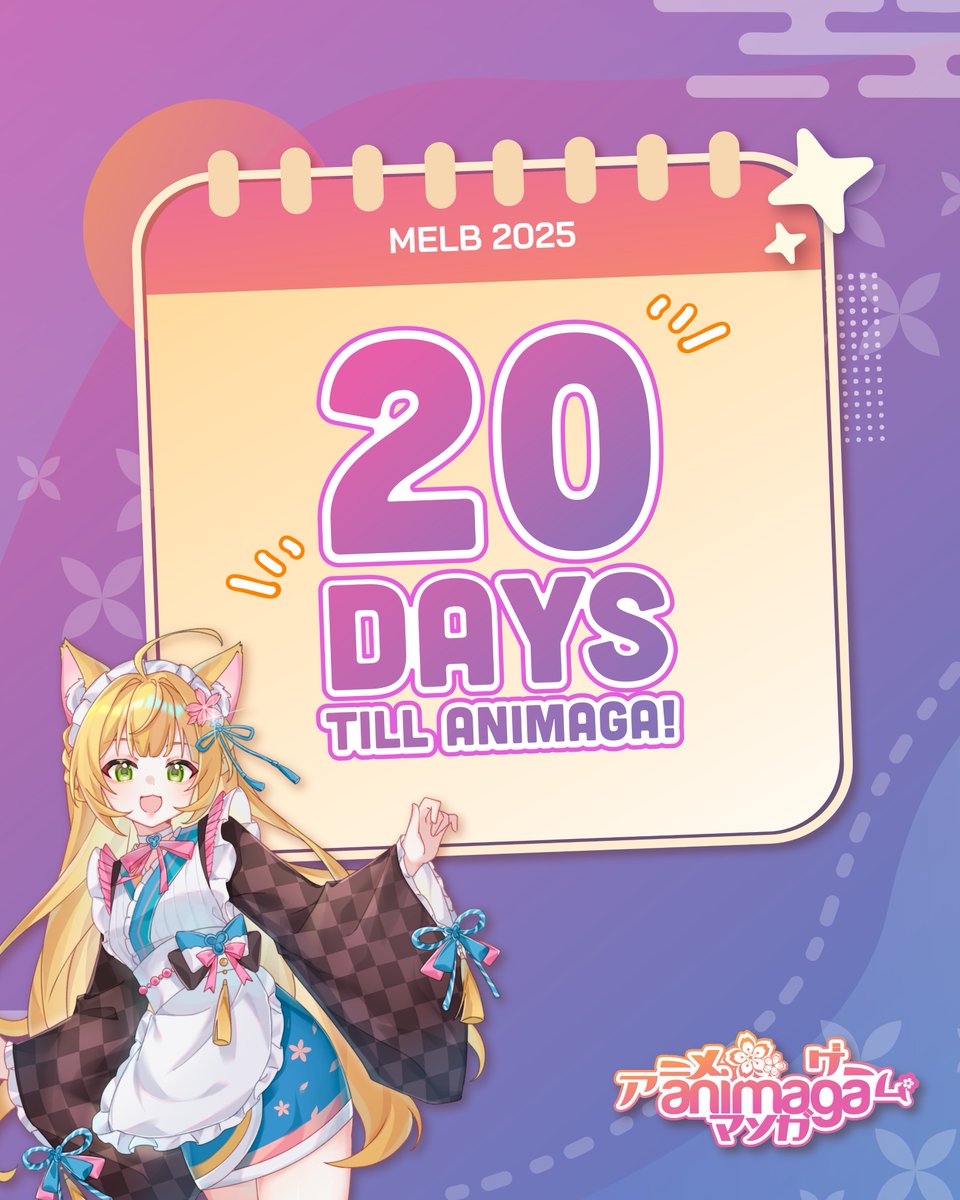 20 days until Animaga 2025!

Melbourne’s biggest anime weekend is coming in hot. New updates dropping soon and yes, tickets are disappearing quick 

🎟️ Grab yours now:
 animaga2025.eventbrite.com.au
#Animaga2025