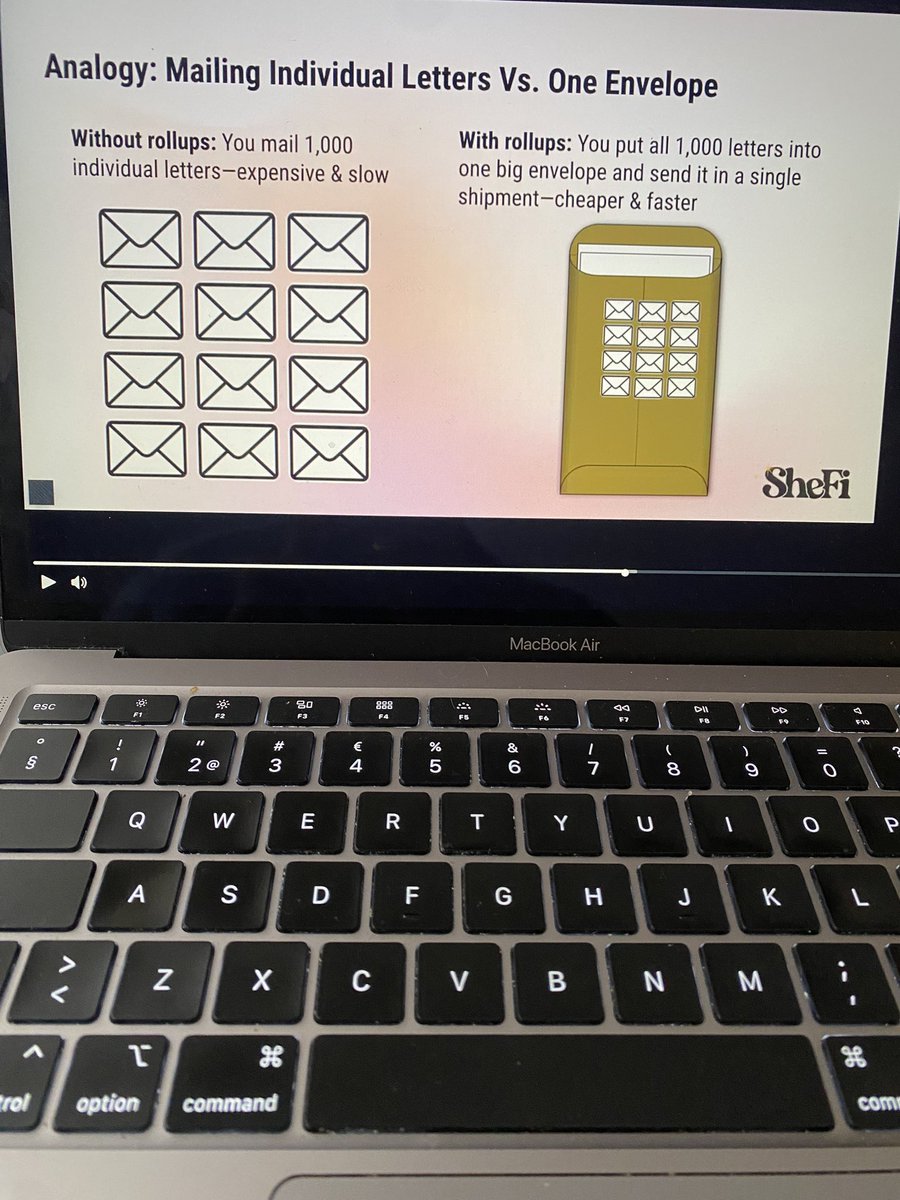 Learning about Web3 did once feel daunting to me. I then joined SheFi. <a href="/maggielove_/">maggie.shefi.eth</a> ￼ is doing such an awesome job teaching us non-techies (and techies) about this space. In a simple way. 

I mean, how good is this rollup analogy from last class?!