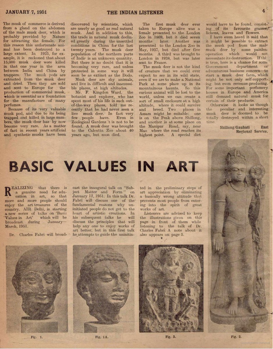 The Vanishing Deer - EP Gee
Soyrce : THE INDIAN LISTENER
Vol. XVI. No. 2. (7th JANUARY 1951)