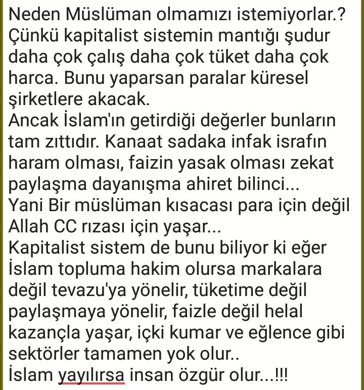 Küresel kapitalist sistemin İslam düşmanlığının sebebi...!!!