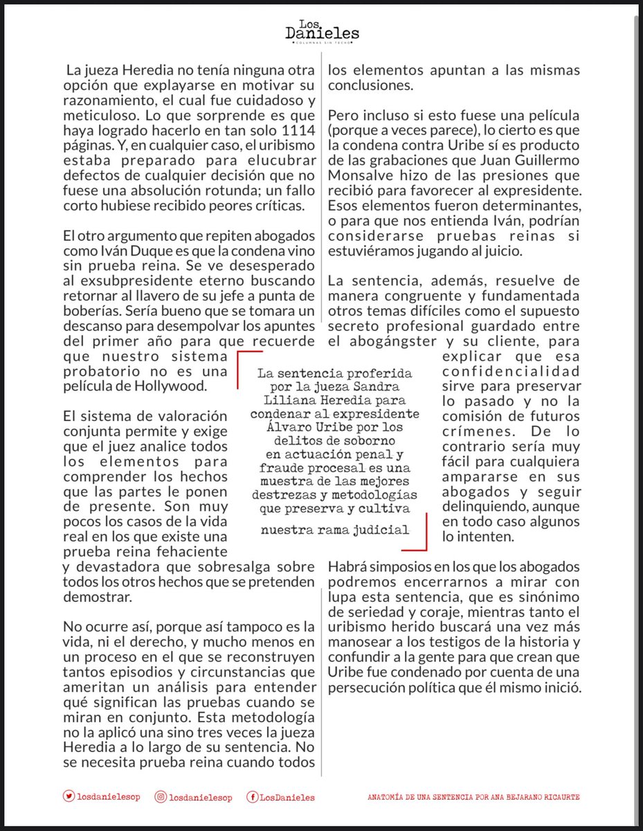 #AnatomíaDeUnaSentencia por <a href="/AnaBejaranoRG/">Ana BejaranoRicaurte</a> Desesperado <a href="/IvanDuque/">Iván Duque 🇨🇴</a> buscando retornar al llavero de su jefe a punta de boberías. Sería bueno que se tomara un descanso y recuerde que nuestro sistema probatorio no es una película de Hollywood #LosDanieles