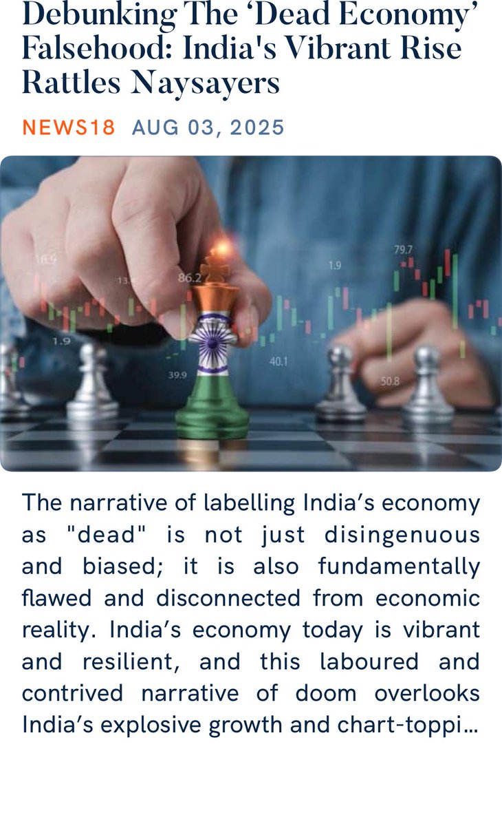 Debunking The ‘Dead Economy’ Falsehood: India's Vibrant Rise Rattles Naysayers
via NaMo App