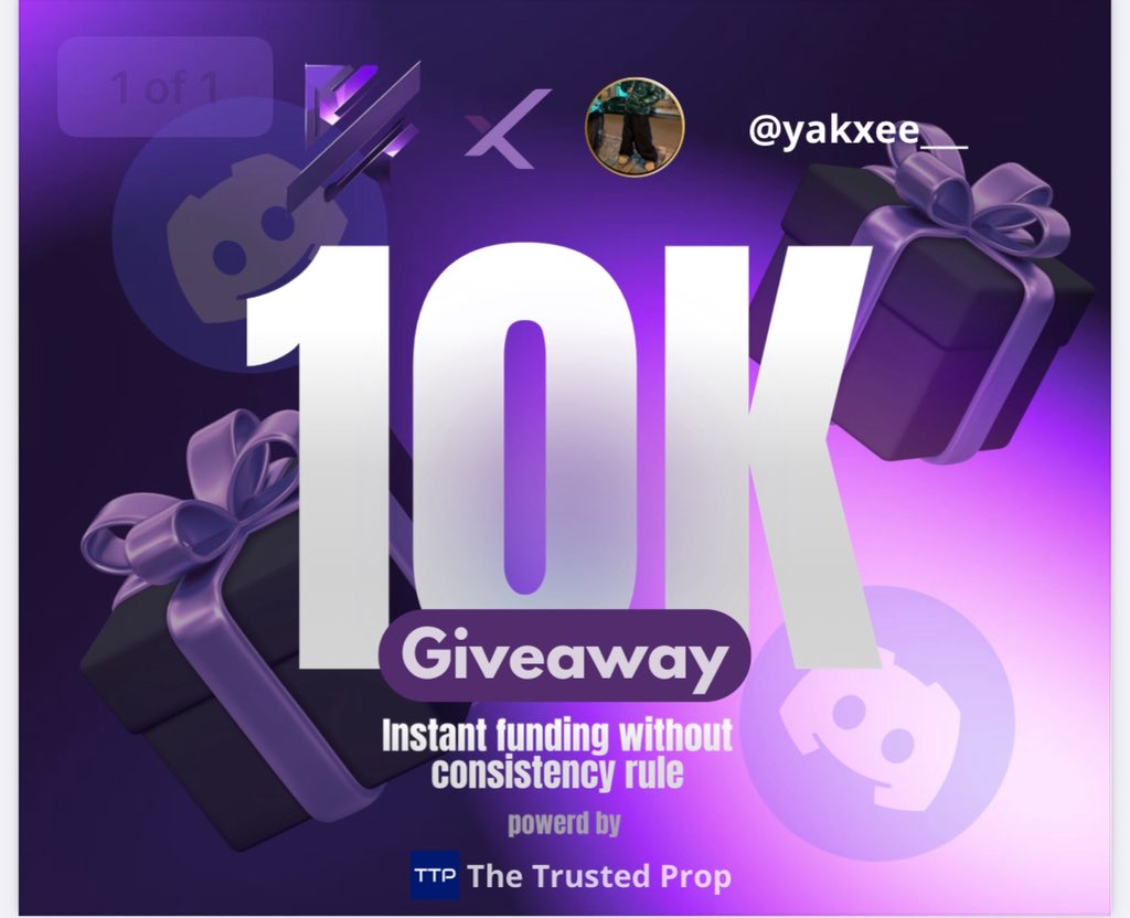 🎁 GIVEAWAY 🎁 

1X $10,000 Instant funded Account no challenge!

Rules:
1. Follow @kriptcapital @isabelloisa1 <a href="/yakxee___/">Yakxee💹</a> 

2. ⁠Like &amp; Repost &amp; Tag 3 Traders

3. Join KriptCapital Discord: discord.gg/RAFdZTxr
