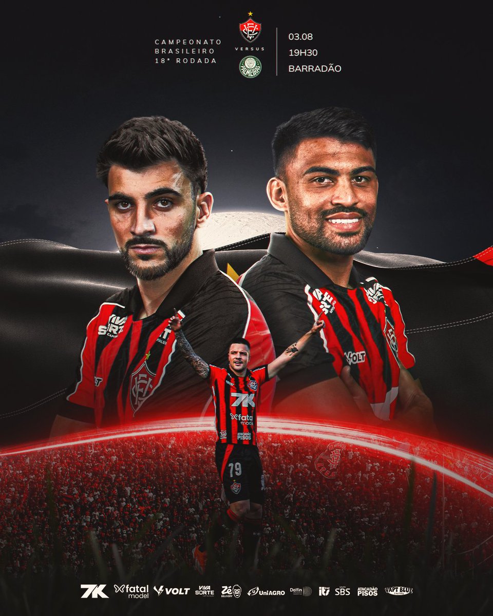 ECVitoria's tweet photo. É POR VOCÊ, QUE EU CANTO ATÉ O FINAL! 🔴⚫🦁

🆚: Palmeiras
⏰: 19h30
🏟: Barradão
📺: TV Vitória (react) e Premiere
🏆: Brasileirão 2025

#PegaLeão #PorNossaHistória #Brasileirão2025 #JogaremosJuntos https://t.co/CzLynBiUyX