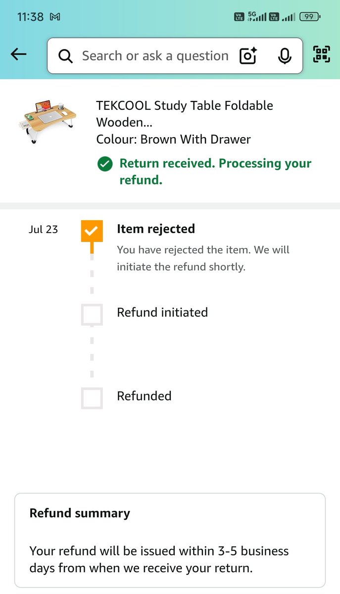 BiswajitSocial's tweet photo. @amazonIN @AmazonHelp @amazon Your customer service sucks. For the last 15 days it's been showing 2-3 days to refund. Also no way to get resolution from chat or call..see ur app status and still no refund yet https://t.co/NMDrKgdTaI