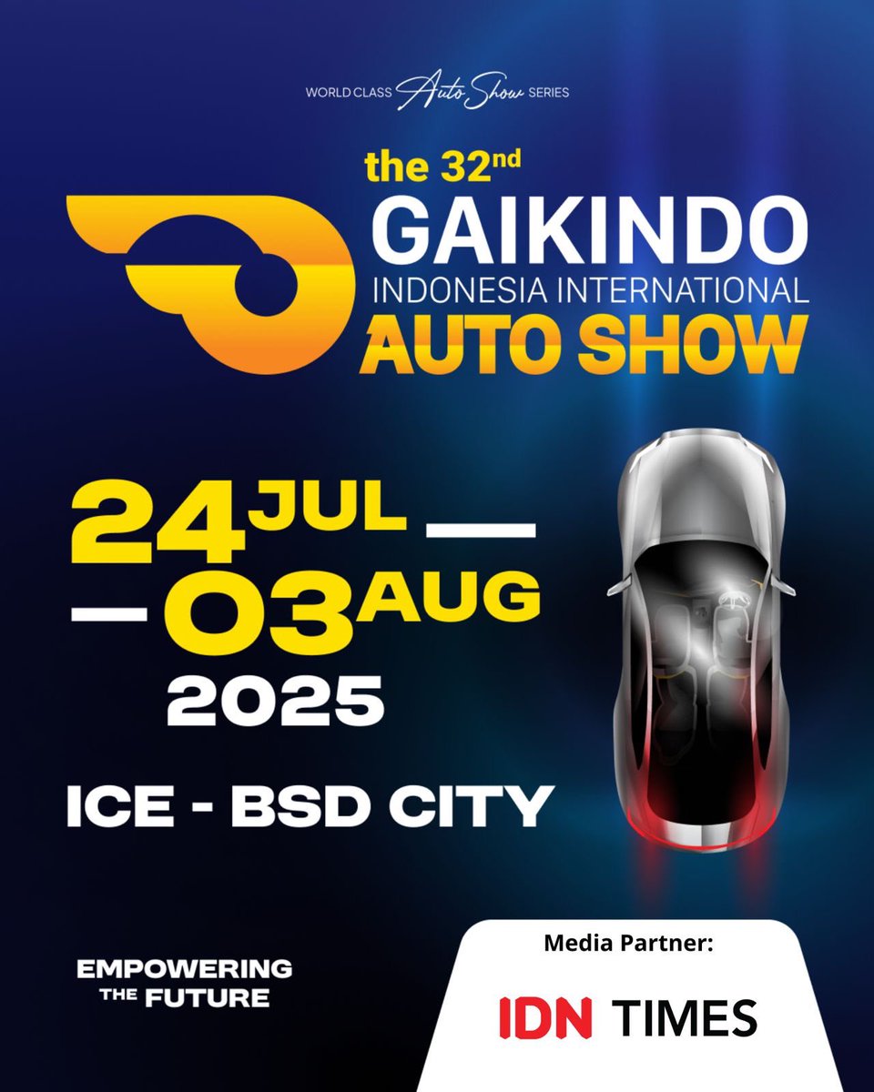 IDNTimes's tweet photo. 🚘 The World’s Biggest Auto Show is here!
GIIAS 2025 hadir bawa teknologi otomotif masa depan dari ratusan brand + experience seru buat kamu.
We’re ready. Are you?🔥
📍24 Jul–3 Aug | ICE BSD
#GIIAS2025 #DriveInJuly #PameranOtomotif #GAIKINDO #AstraFinancial https://t.co/tnS06VYfcb