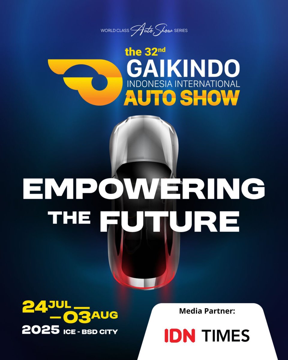 IDNTimes's tweet photo. 🚘 The World’s Biggest Auto Show is here!
GIIAS 2025 hadir bawa teknologi otomotif masa depan dari ratusan brand + experience seru buat kamu.
We’re ready. Are you?🔥
📍24 Jul–3 Aug | ICE BSD
#GIIAS2025 #DriveInJuly #PameranOtomotif #GAIKINDO #AstraFinancial https://t.co/tnS06VYfcb