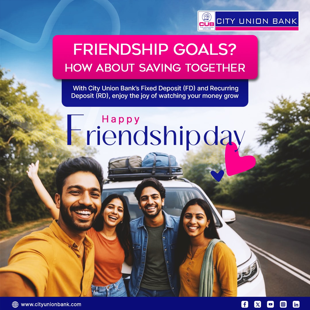 cubltd's tweet photo. Happy Friendship Day from your lifelong financial friend.🤝
Celebrating the bonds that grow stronger with trust.

#Friendship #Savings #Friends #cubltd #cityunionbank #cubconvenientbanking https://t.co/BqaXuwmwPs