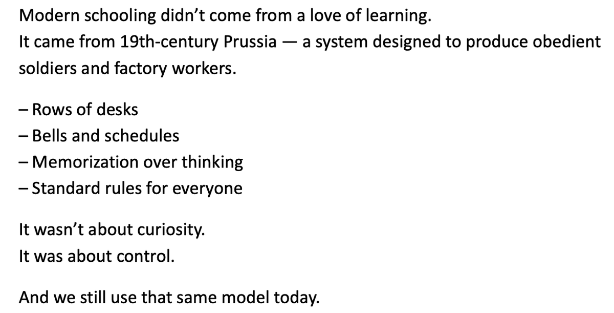IRipple83768's tweet photo. 🏫School isn’t broken❌. It was built this way.
📸 Part 1 of 15 in the Education series 👇
#EducationSystem #SchoolReform #InfoRipple #PublicEducation #DesignFlaws #educationreform
Tweet 9 of posting until I reach 1 million followers https://t.co/nMHfHHvw19