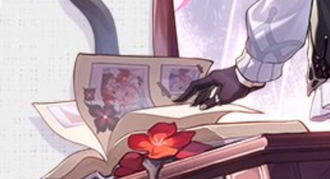 Angleo0Bobby's tweet photo. @YouSpoonyBard1 @honkaistarrail Why is she looking at the pictures upside-down? 🤪

(This is a joke, I get that she was likely reading with her back towards the camera, before deciding to turn around and slay pose 💃💃) https://t.co/0kjREAKy8i