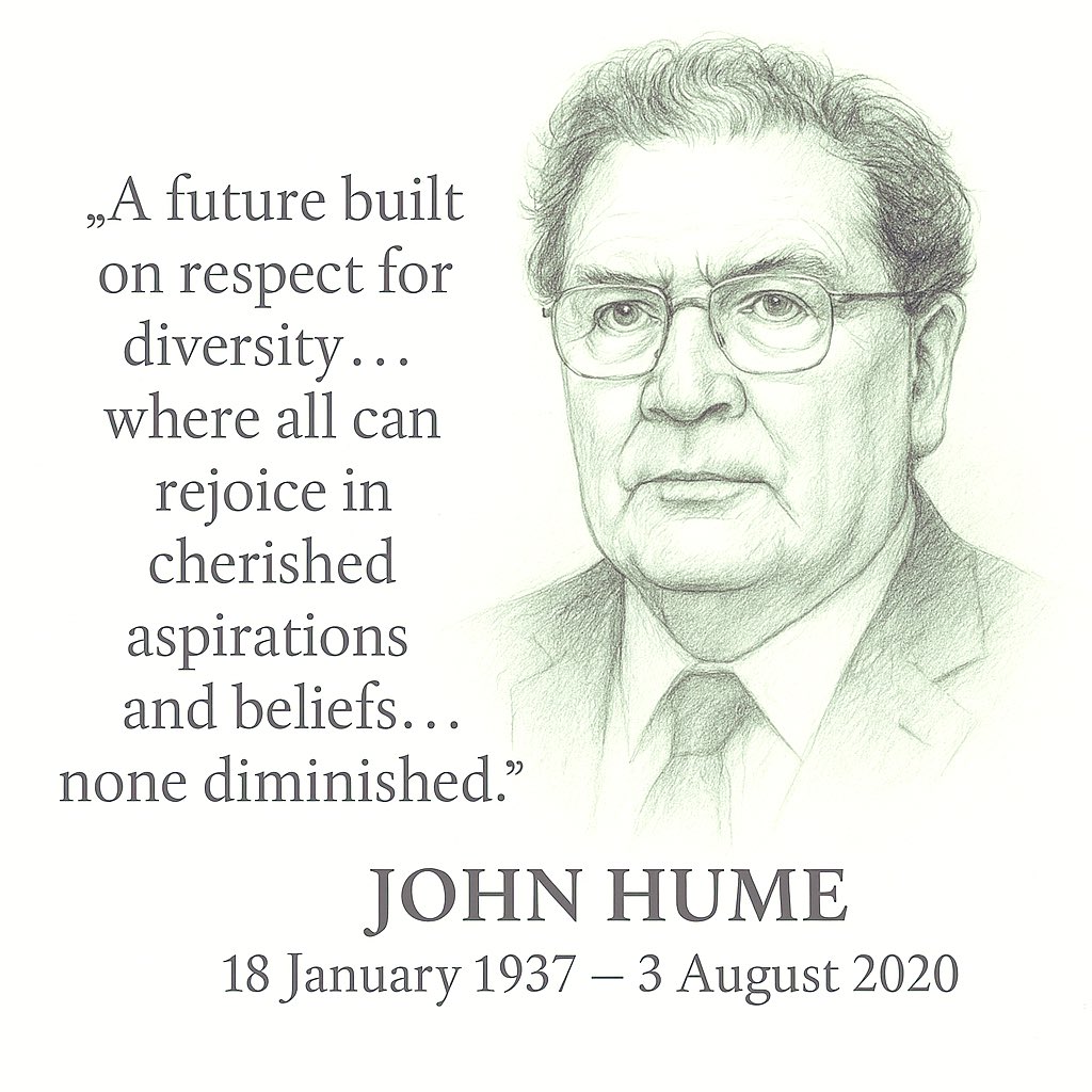 Hugh Gillanders - Aodh Mac Giolla Andreis (@hughgillanders) on Twitter photo Remembering John Hume today on the 5th anniversary of his death.
Politician, Peacemaker, Patriot.
His contribution to peace immense. Remembering also Pat & her unswerving courage & commitment.
We owe them a great debt.
<a href="/humefoundation/">The John and Pat Hume Foundation</a> #JohnHume #peace #sunday #OnThisDayI Remembering John Hume today on the 5th anniversary of his death.
Politician, Peacemaker, Patriot.
His contribution to peace immense. Remembering also Pat & her unswerving courage & commitment.
We owe them a great debt.
<a href="/humefoundation/">The John and Pat Hume Foundation</a> #JohnHume #peace #sunday #OnThisDayI