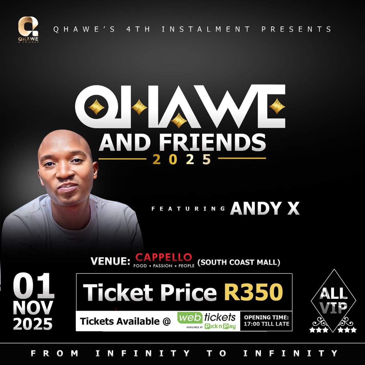 When the sun dips and the night awakens, only a true maestro can guide the rhythm of the dancefloor. Enter Andy X, a powerhouse of deep house whose sets are more than music—they’re journeys. Known for his seamless blends, soulful melodies. 

webtickets.co.za/v2/event.aspx?…