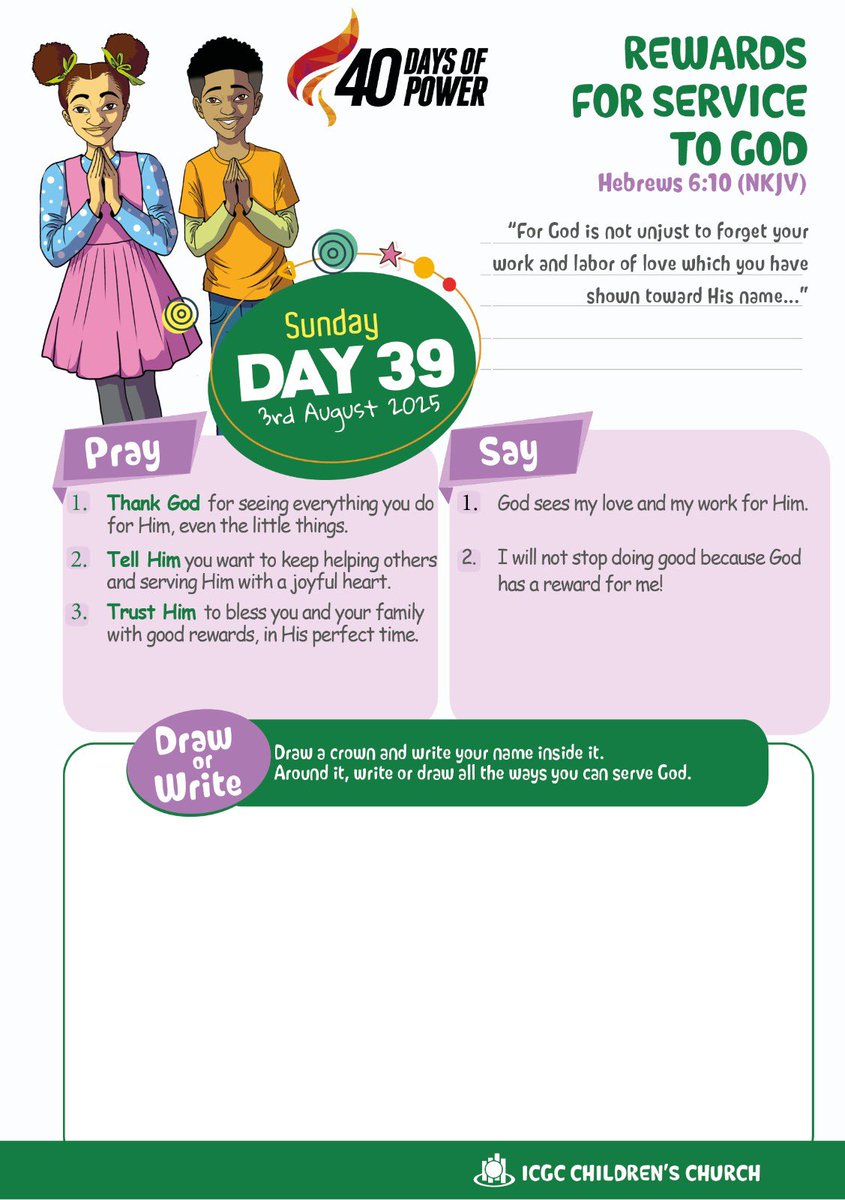 ICGCHolyGhost's tweet photo. 40 Days of Power
- Day 39
#40DaysOfPower
#WeAreICGC
#40DOP https://t.co/lUhOIrjV4T