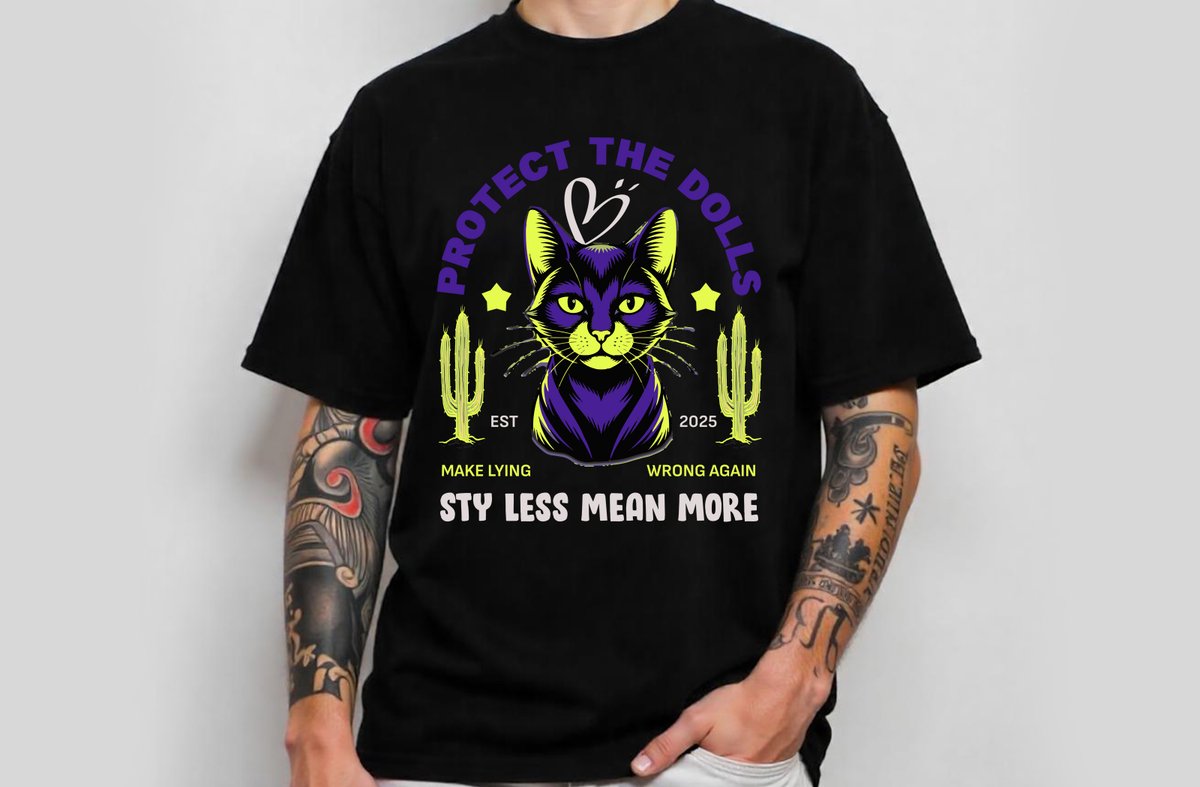 TEEDESIGNSTUDIO's tweet photo. New hoodie just dropped 🖤
🐾 Protect The Dolls
⚡ Neon cat graphic
🗣 STY LESS MEAN MORE
🔥 For those who wear the truth, not trends.
#Streetwear #ProtectTheDolls #NeonStyle #GraphicHoodie #BoldDesign #Y2KFashion #MakeLyingWrongAgain #EdgyStyle #CatAesthetic #AltFashion https://t.co/ePUHcAPpUZ