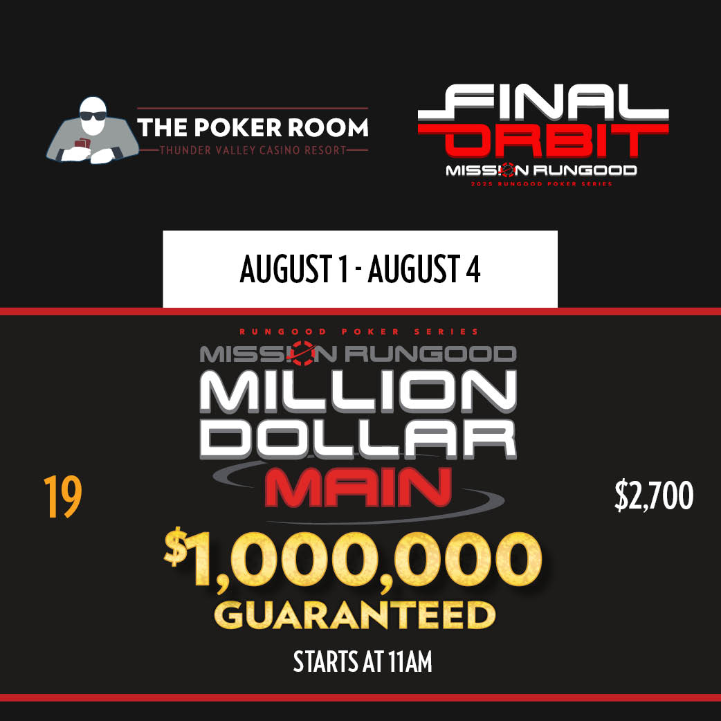 The Poker Room at Thunder Valley Casino Resort (@tvpokerroom) on Twitter photo Day 2 Seat Assignments for our <a href="/RGPokerSeries/">RunGood Poker Series</a> Million Dollar Main
116/386 return Sunday at 11 am
$200,080 to the winner.
thundervalleyresort.com/casino/poker/r… Day 2 Seat Assignments for our <a href="/RGPokerSeries/">RunGood Poker Series</a> Million Dollar Main
116/386 return Sunday at 11 am
$200,080 to the winner.
thundervalleyresort.com/casino/poker/r…